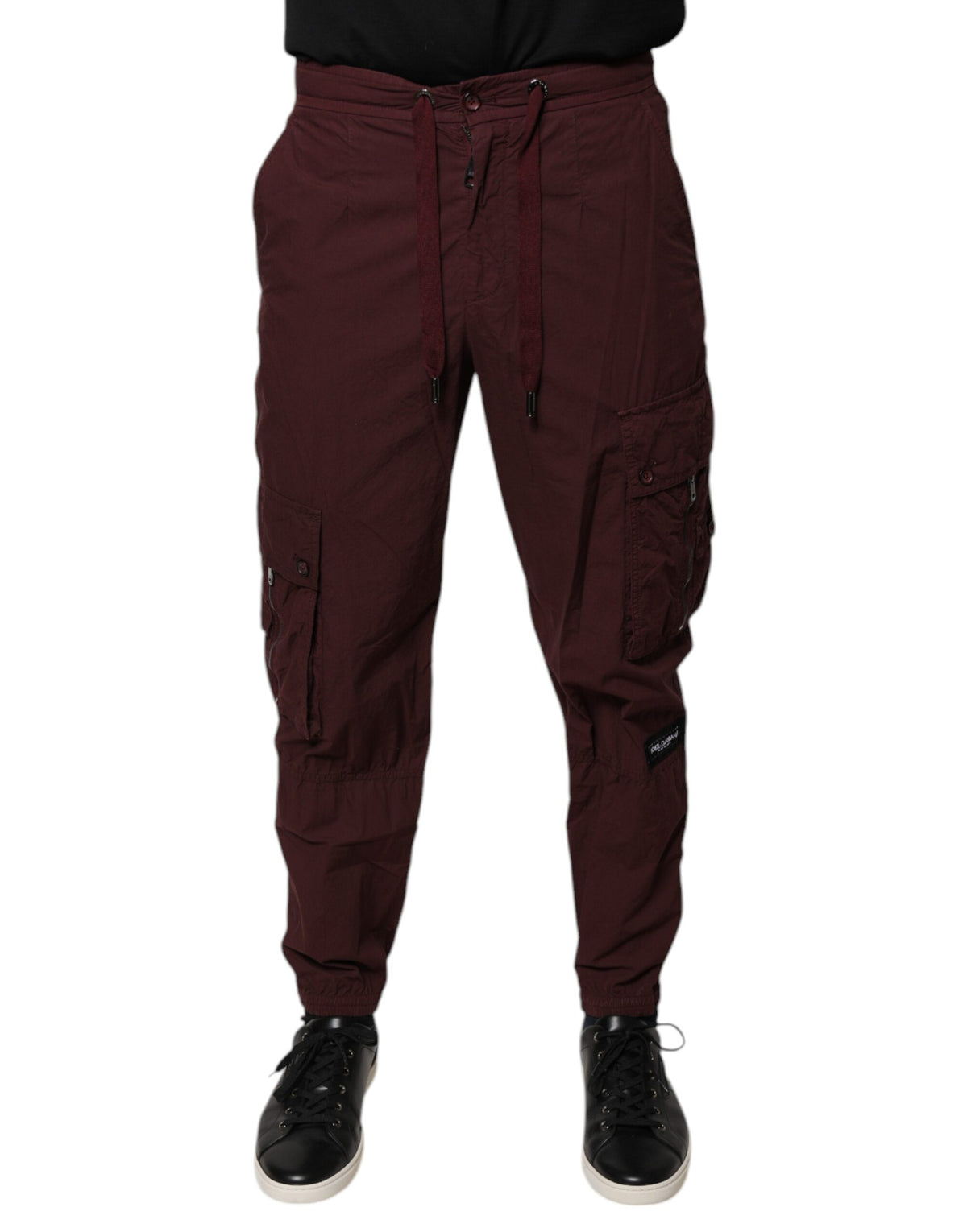 Pantalon jogging cargo en coton bordeaux Dolce &amp; Gabbana