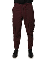 Pantalon jogging cargo en coton bordeaux Dolce &amp; Gabbana