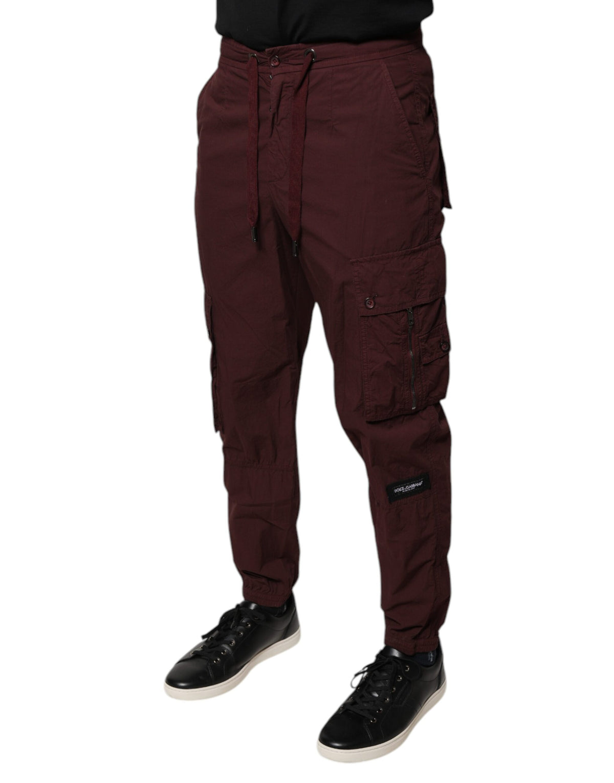 Pantalon jogging cargo en coton bordeaux Dolce &amp; Gabbana