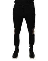 Pantalon de jogging slim noir à imprimé léopard Dolce &amp; Gabbana