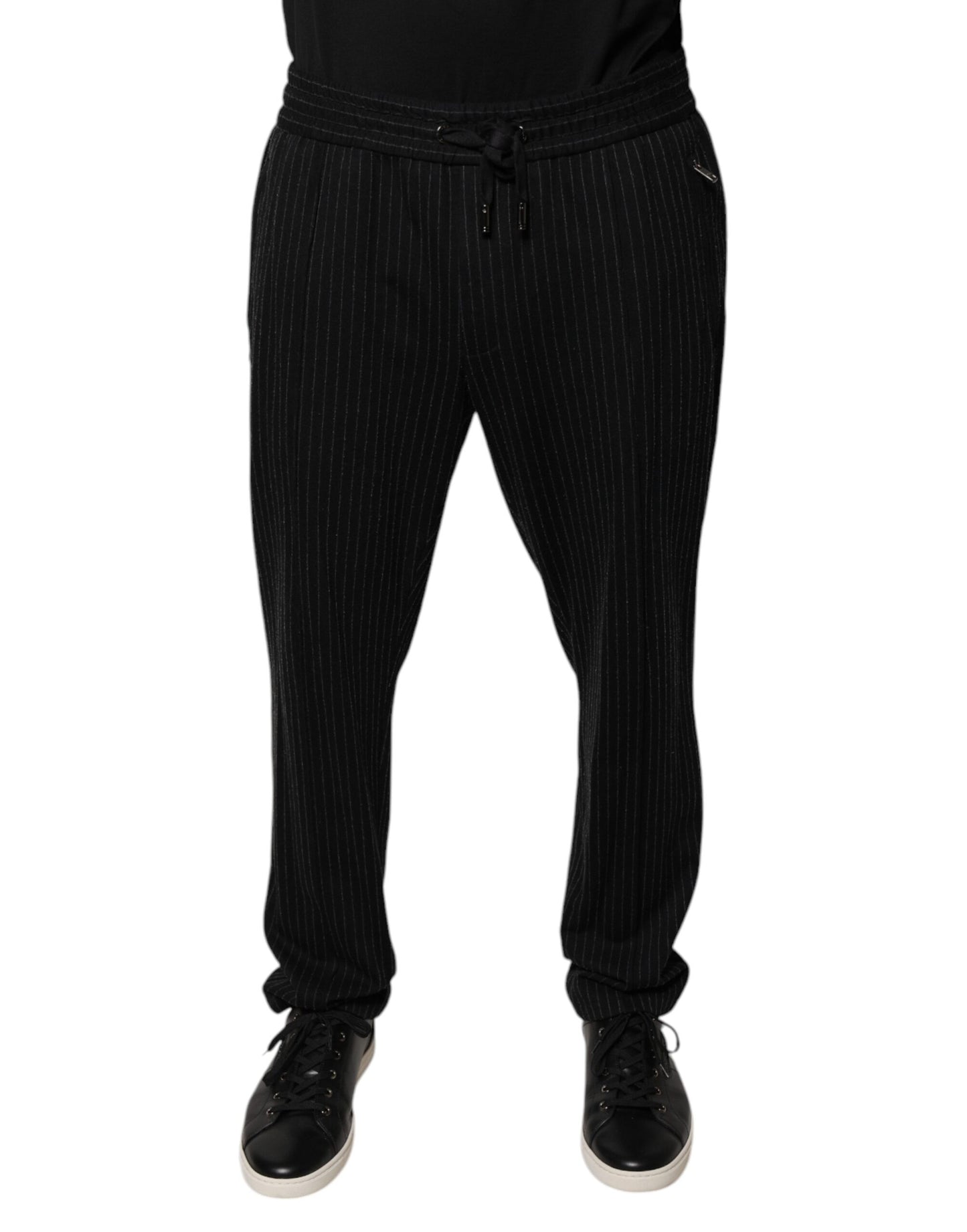 Pantalon-robe moulant en viscose à rayures noires Dolce &amp; Gabbana