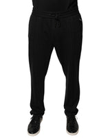 Pantalon-robe moulant en viscose à rayures noires Dolce &amp; Gabbana