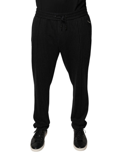 Pantalon-robe moulant en viscose à rayures noires Dolce &amp; Gabbana