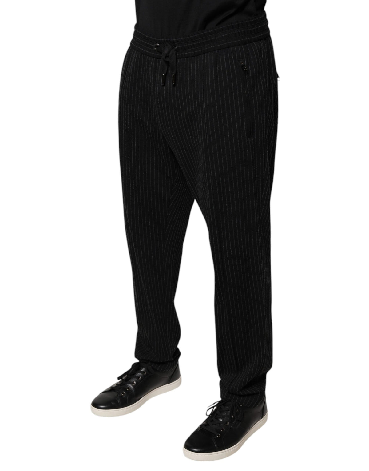 Pantalon-robe moulant en viscose à rayures noires Dolce &amp; Gabbana