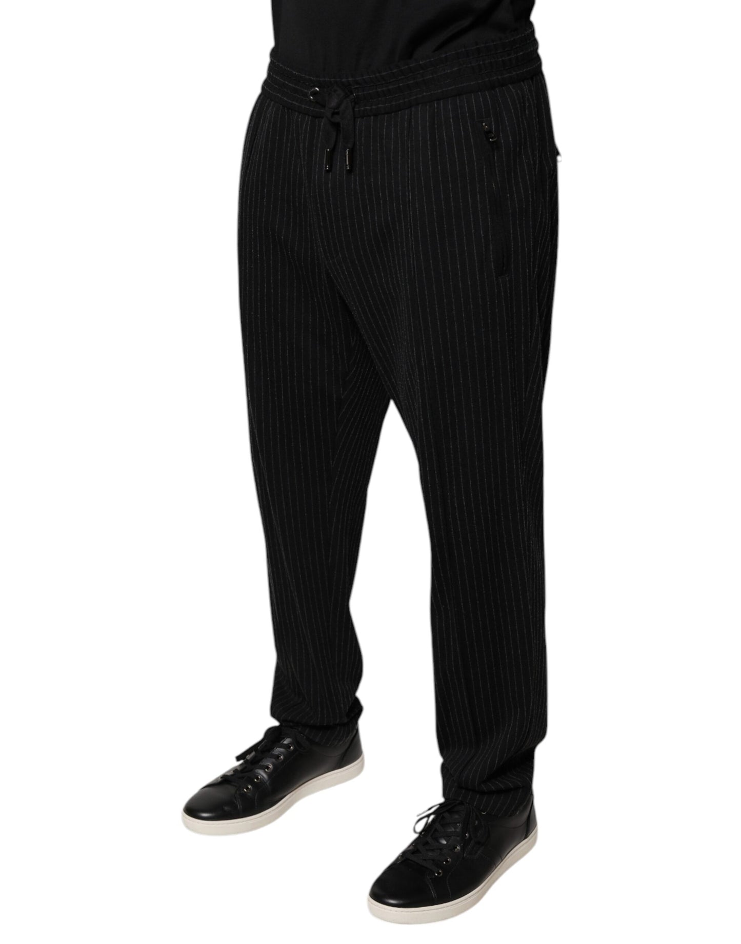 Pantalon-robe moulant en viscose à rayures noires Dolce & Gabbana