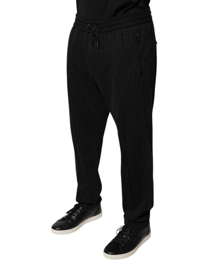 Pantalon-robe moulant en viscose à rayures noires Dolce & Gabbana