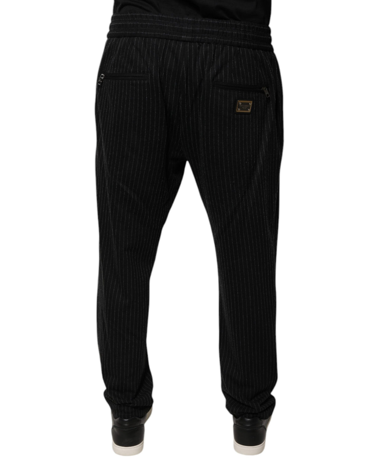 Pantalon-robe moulant en viscose à rayures noires Dolce &amp; Gabbana