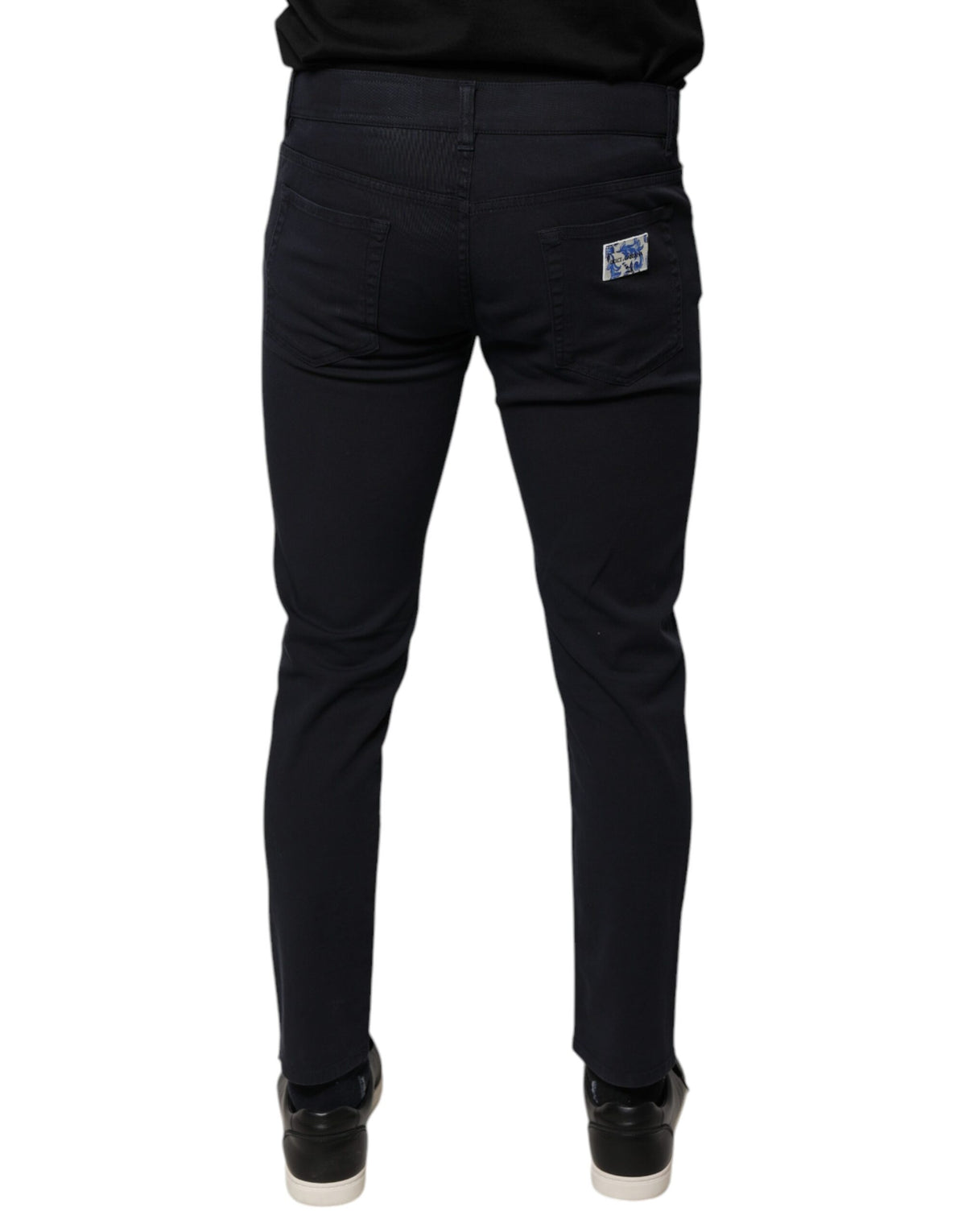 Jeans skinny en coton stretch noir à logo Dolce &amp; Gabbana