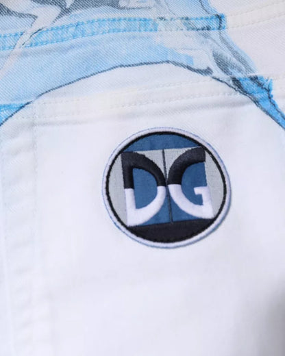 Jeans skinny en coton stretch blanc et bleu de Dolce & Gabbana