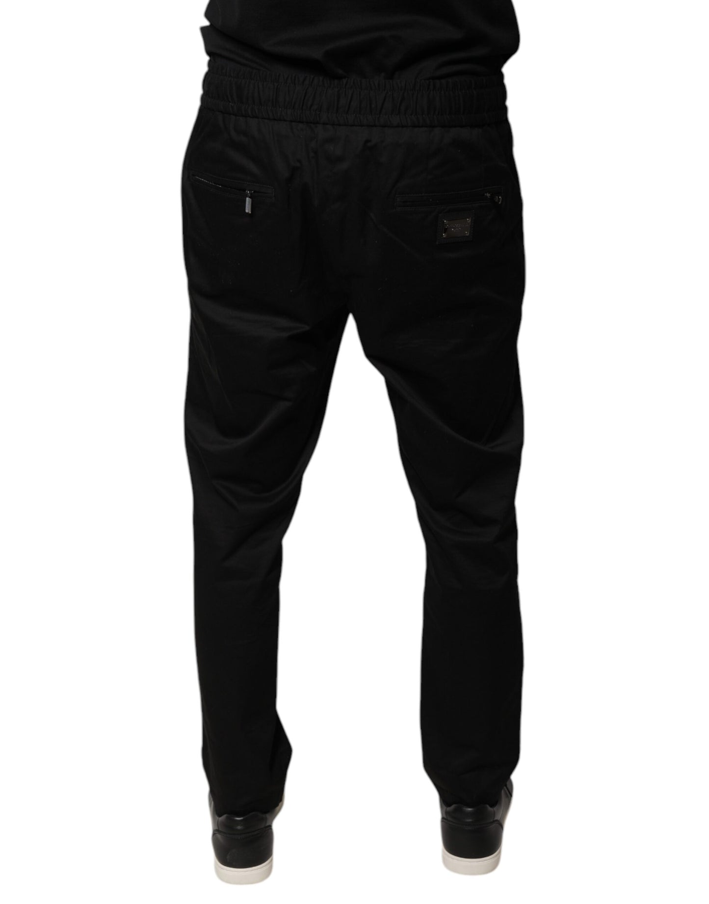 Dolce & Gabbana zwarte, strakke sweatpants van stretch katoen.