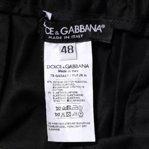 Dolce & Gabbana zwarte, strakke sweatpants van stretch katoen.