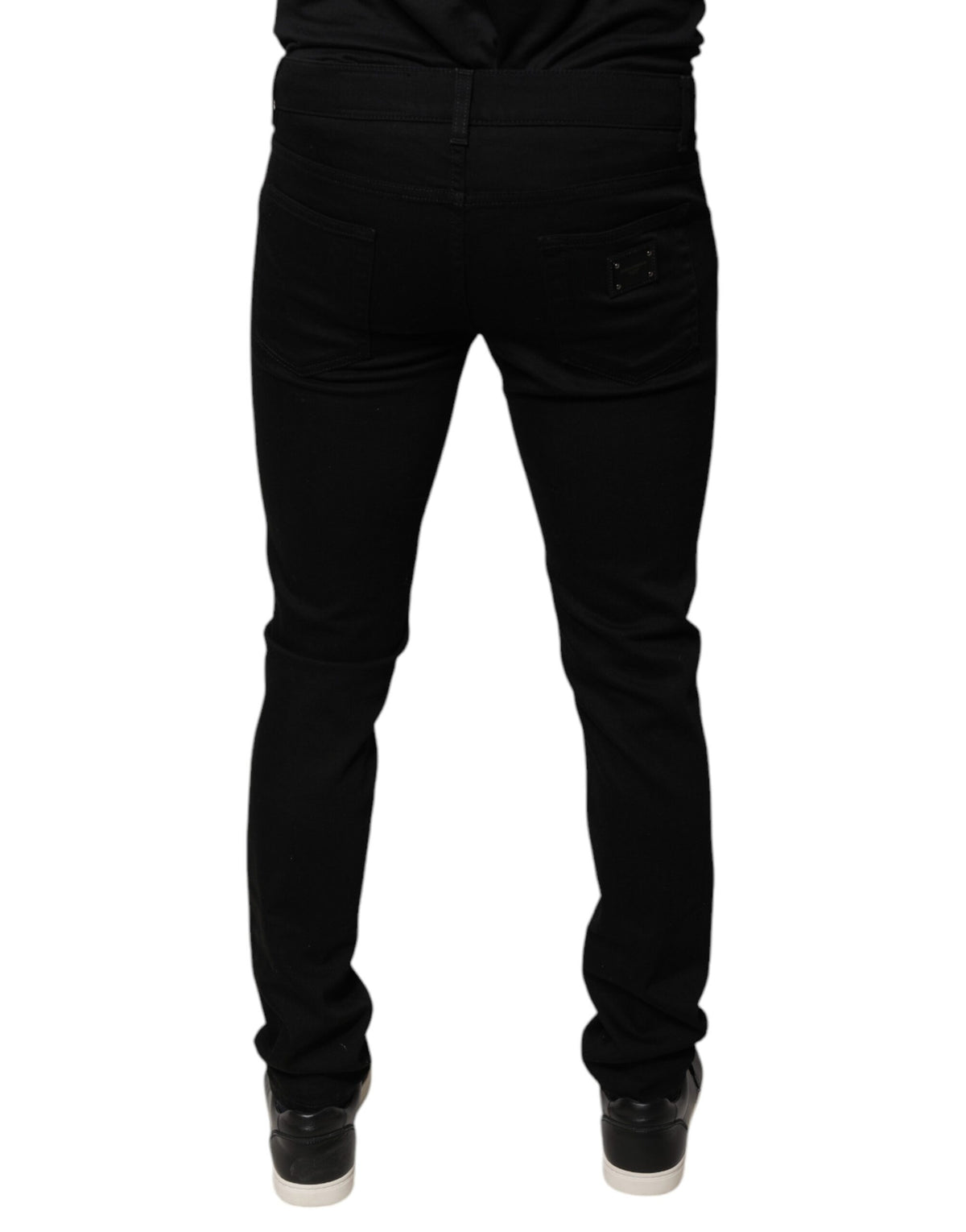 Jeans skinny en coton noir à logo DG Crown de Dolce &amp; Gabbana