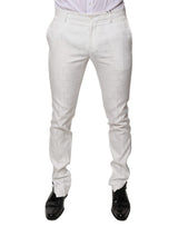 Pantalon tailleur droit blanc en coton de Dolce &amp; Gabbana