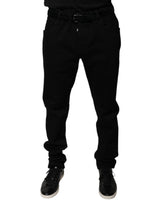 Jeans skinny en coton stretch noir à logo Dolce &amp; Gabbana