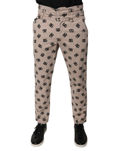 Dolce & Gabbana beige logo katoenen skinny jeans