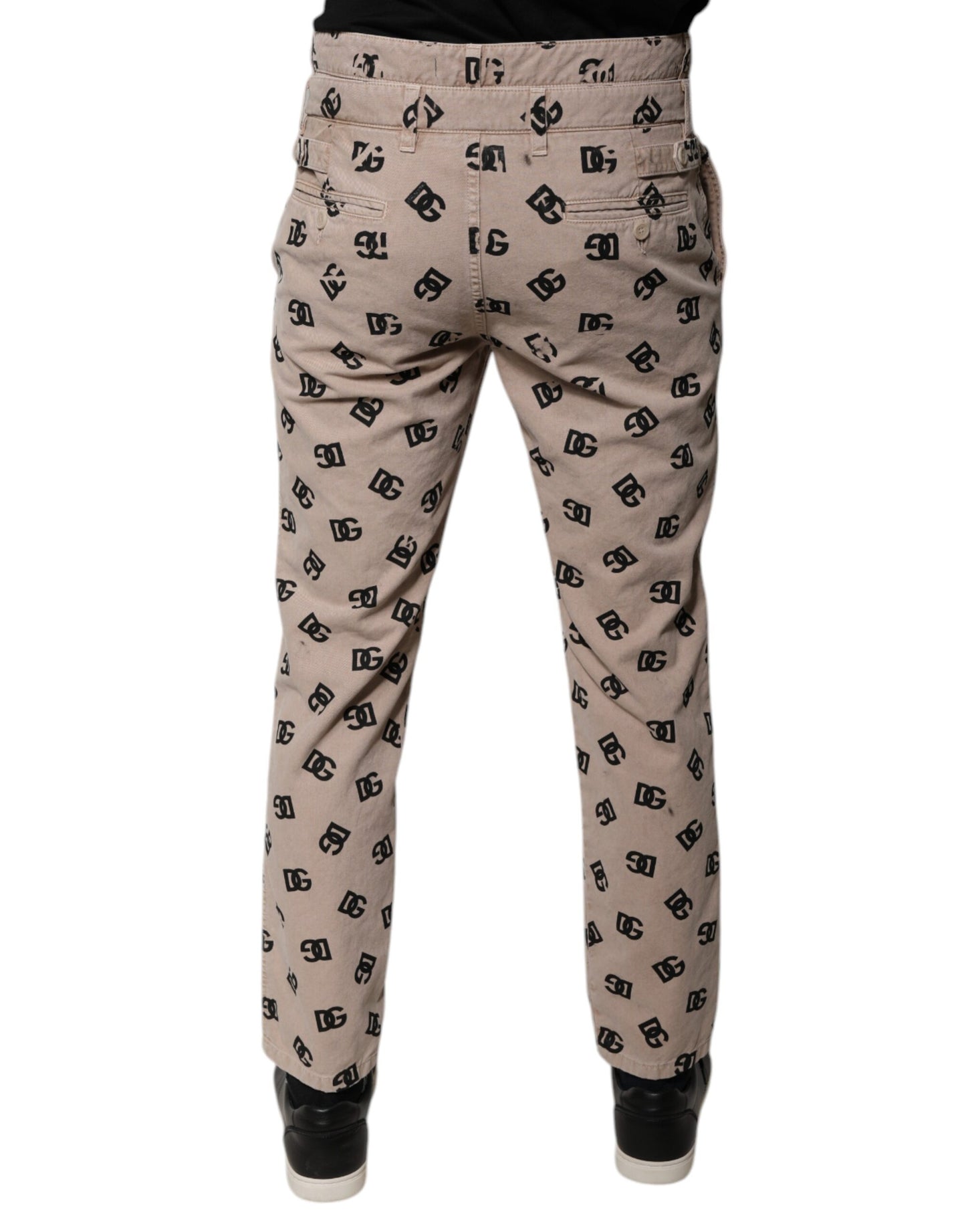 Dolce & Gabbana beige logo katoenen skinny jeans