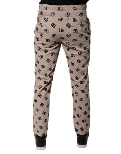 Dolce & Gabbana beige logo katoenen skinny jeans