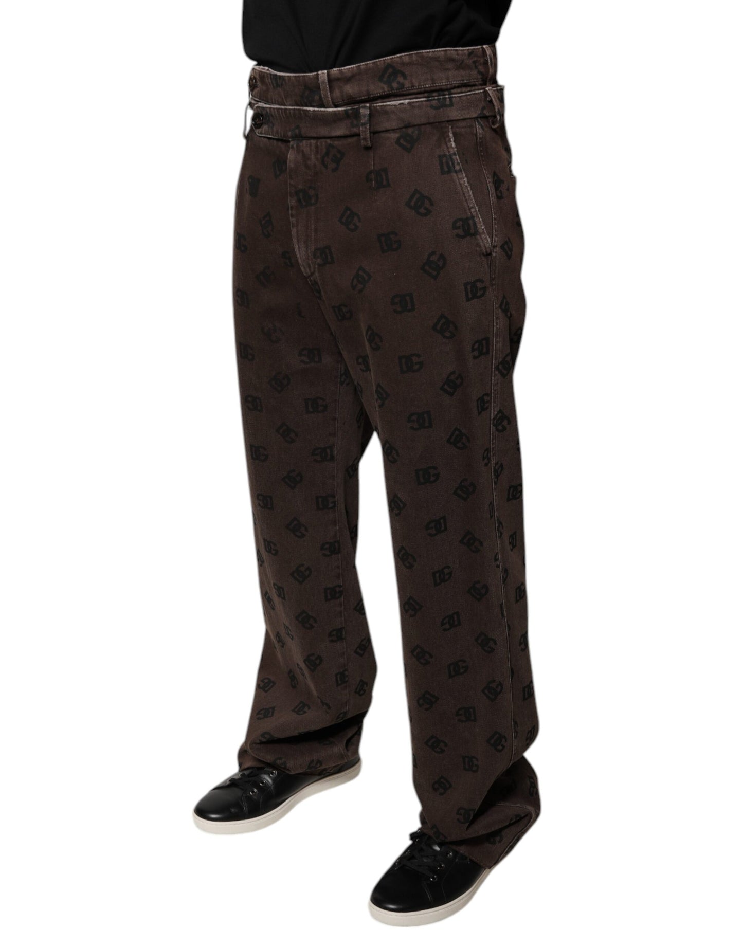 Dolce & Gabbana Bruine Logo Rechte Denim Jeans van Katoen