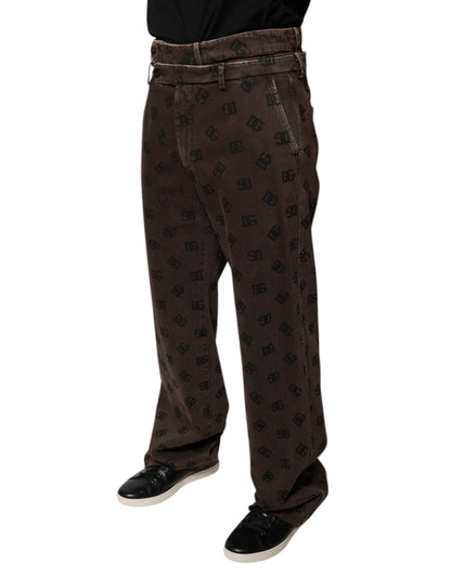 Dolce & Gabbana Bruine Logo Rechte Denim Jeans van Katoen