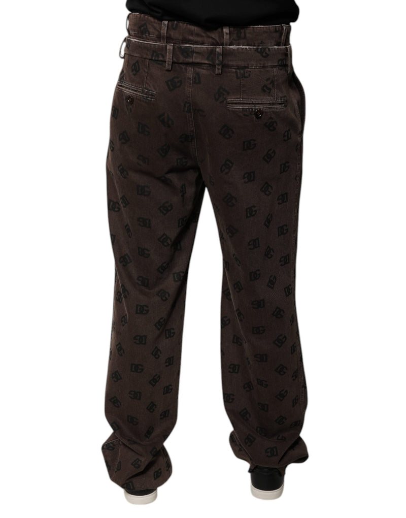 Dolce &amp; Gabbana Bruine Logo Rechte Denim Jeans van Katoen