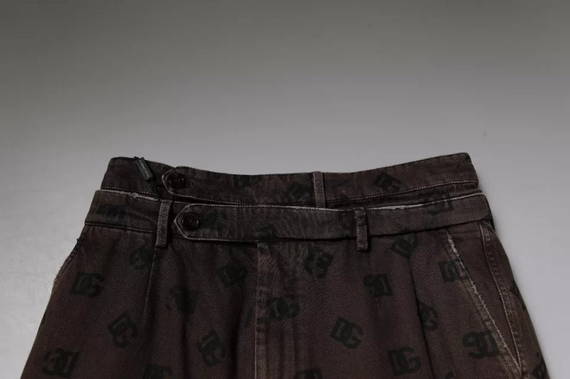Dolce &amp; Gabbana Bruine Logo Rechte Denim Jeans van Katoen