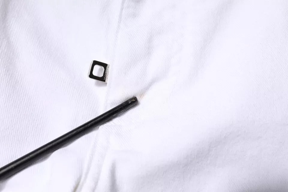 Dolce & Gabbana zwarte en witte katoenen skinny jeans met logo