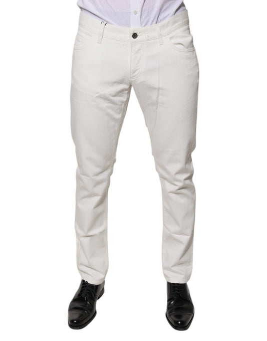 Dolce & Gabbana witte katoenen skinny jeans
