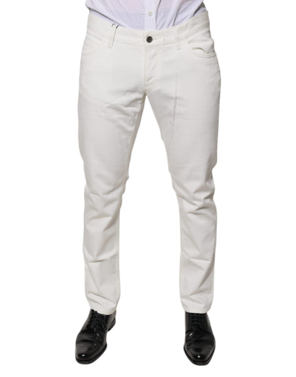 Dolce &amp; Gabbana witte katoenen skinny jeans