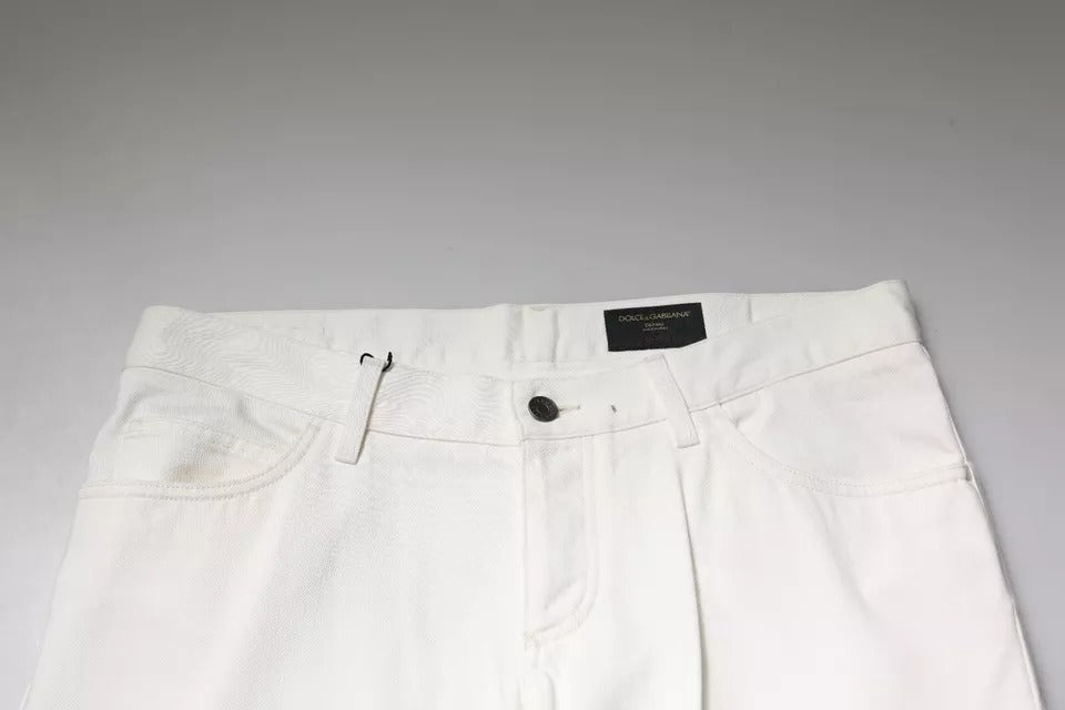Jeans skinny en coton blanc Dolce &amp; Gabbana