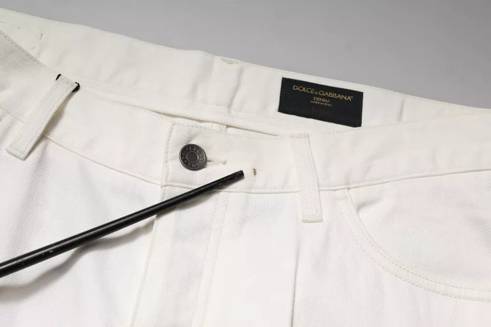 Jeans skinny en coton blanc Dolce &amp; Gabbana
