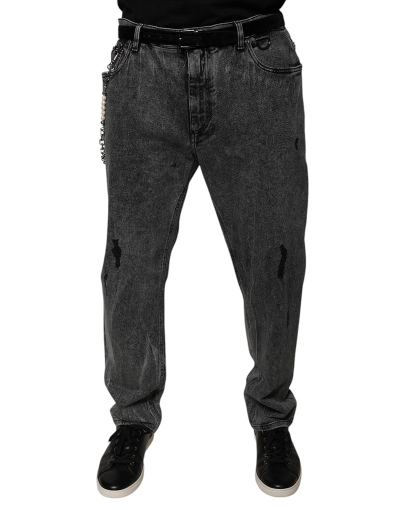 Dolce &amp; Gabbana donkergrijze katoenen skinny jeans