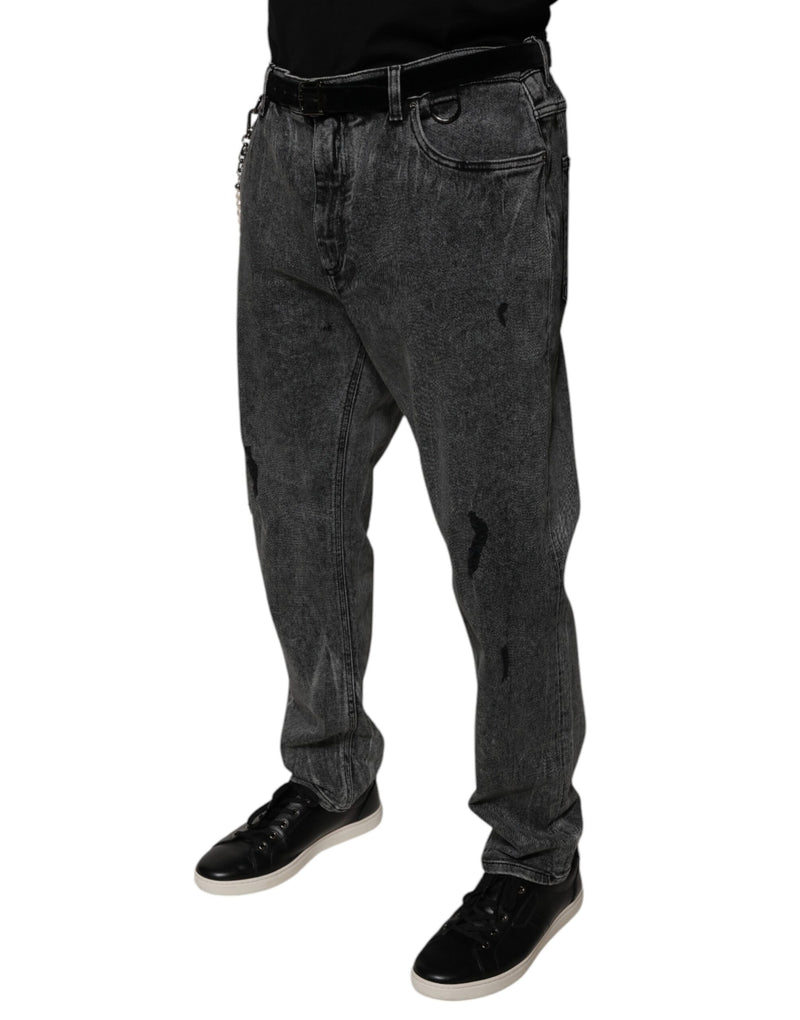 Dolce &amp; Gabbana donkergrijze katoenen skinny jeans