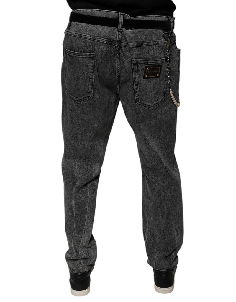 Dolce &amp; Gabbana donkergrijze katoenen skinny jeans