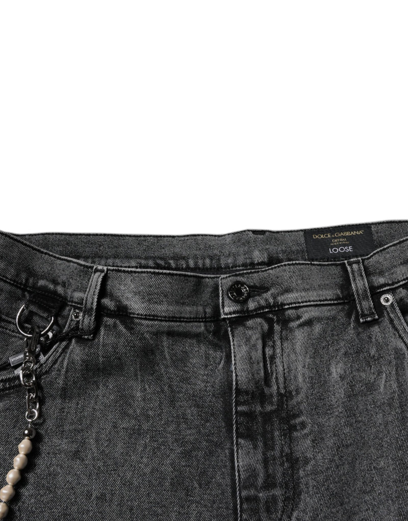 Dolce &amp; Gabbana donkergrijze katoenen skinny jeans
