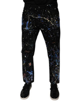 Jeans skinny en coton noir à éclaboussures de couleur de Dolce &amp; Gabbana