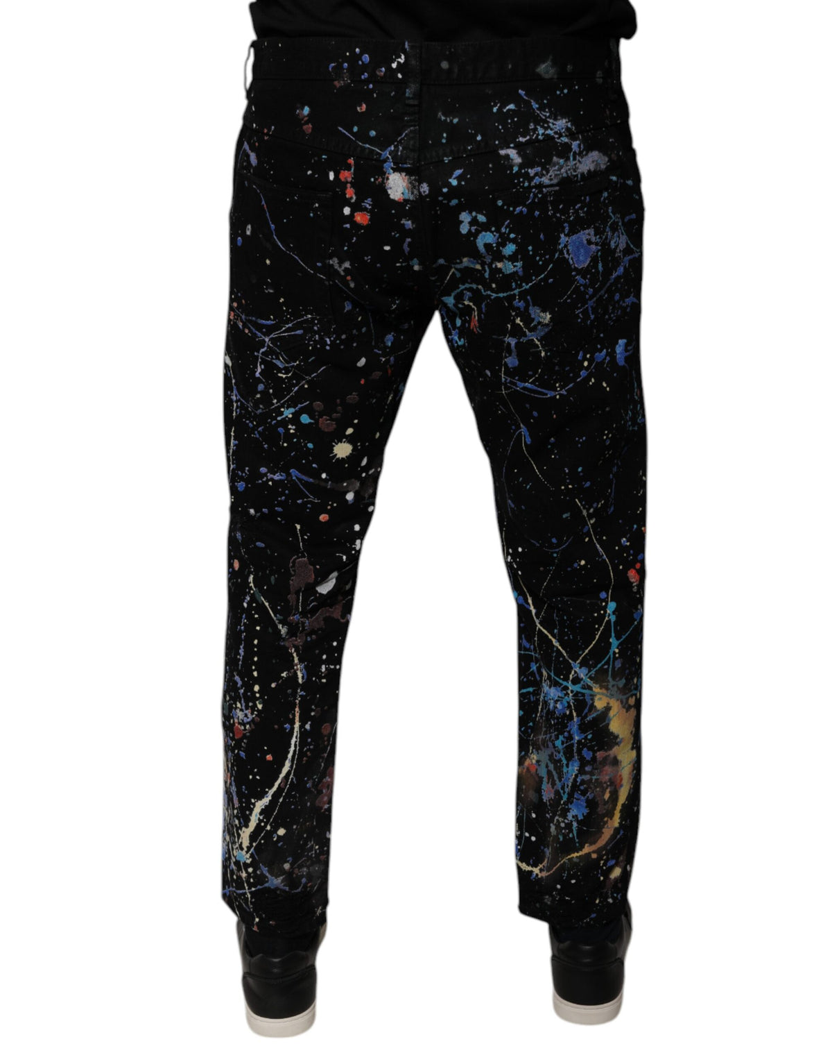 Jeans skinny en coton noir à éclaboussures de couleur de Dolce &amp; Gabbana
