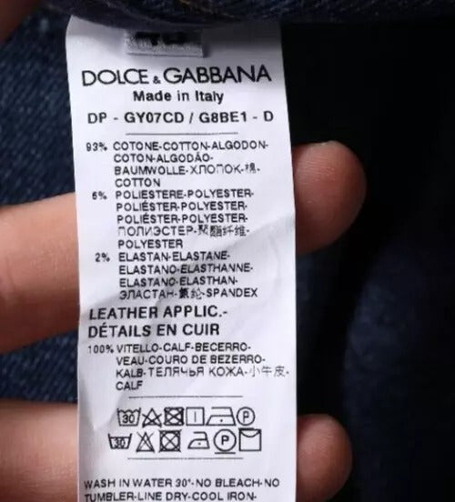 Dolce &amp; Gabbana donkerblauwe katoenen skinny jeans met logo