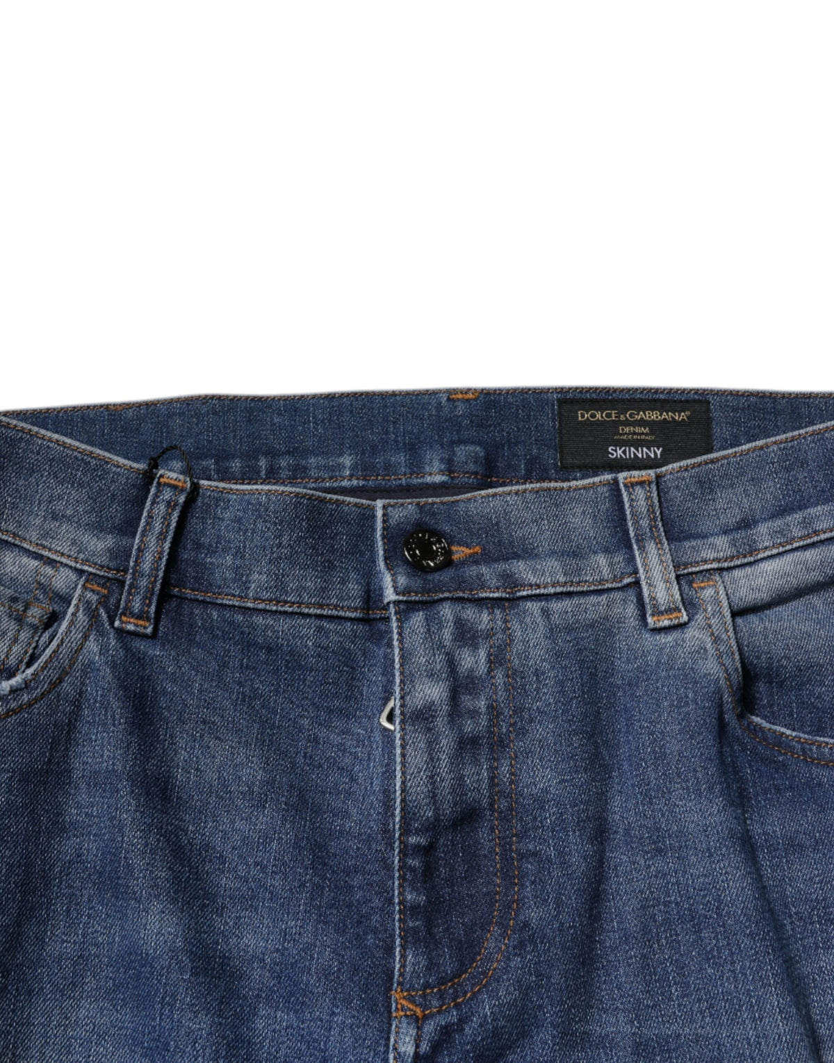 Jeans skinny en coton bleu délavé Dolce &amp; Gabbana
