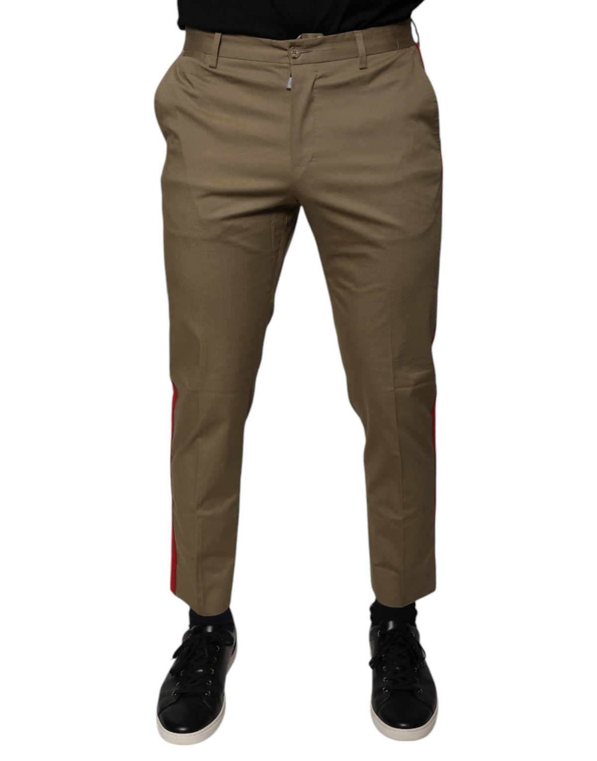 Pantalon décontracté fuselé pour homme, brun, logo Dolce &amp; Gabbana