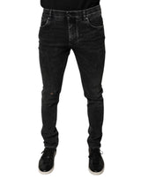 Jean slim en coton noir extensible pour homme de Dolce &amp; Gabbana