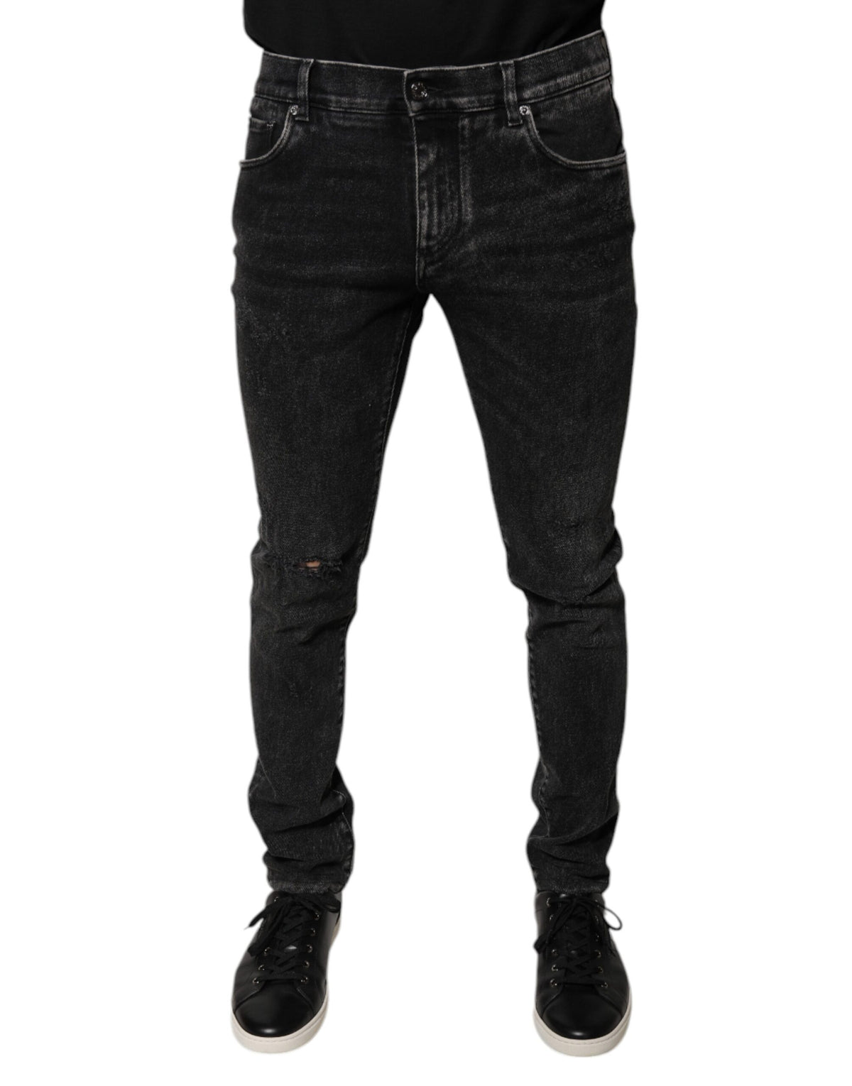 Jean slim en coton noir extensible pour homme de Dolce &amp; Gabbana