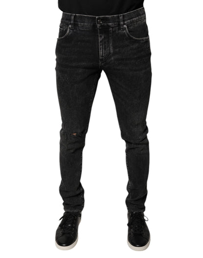 Jean slim en coton noir extensible pour homme de Dolce &amp; Gabbana