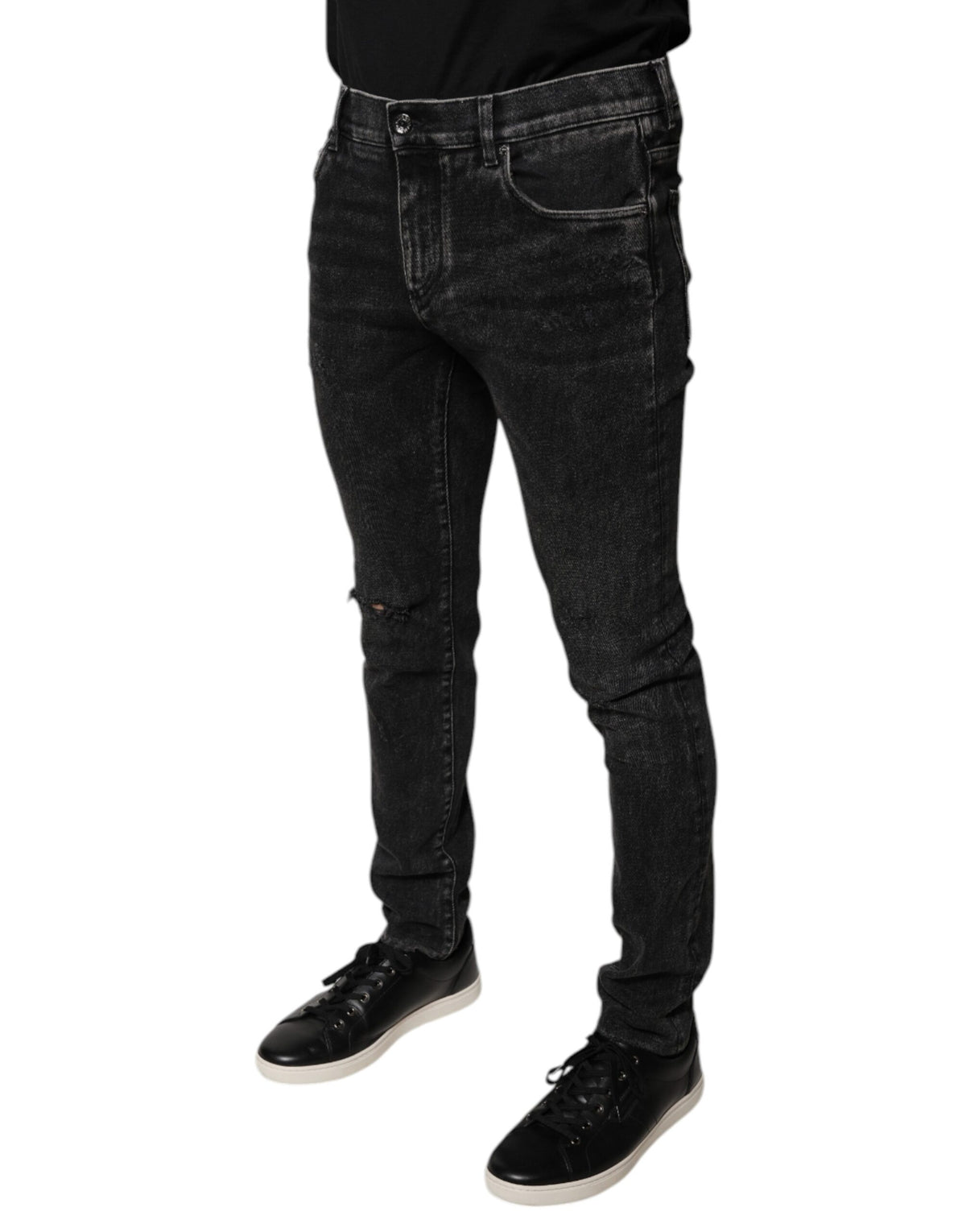 Jean slim en coton noir extensible pour homme de Dolce &amp; Gabbana