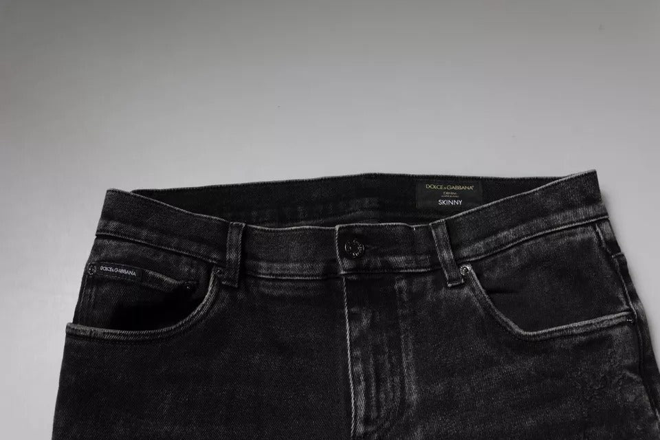 Jean slim en coton noir extensible pour homme de Dolce &amp; Gabbana