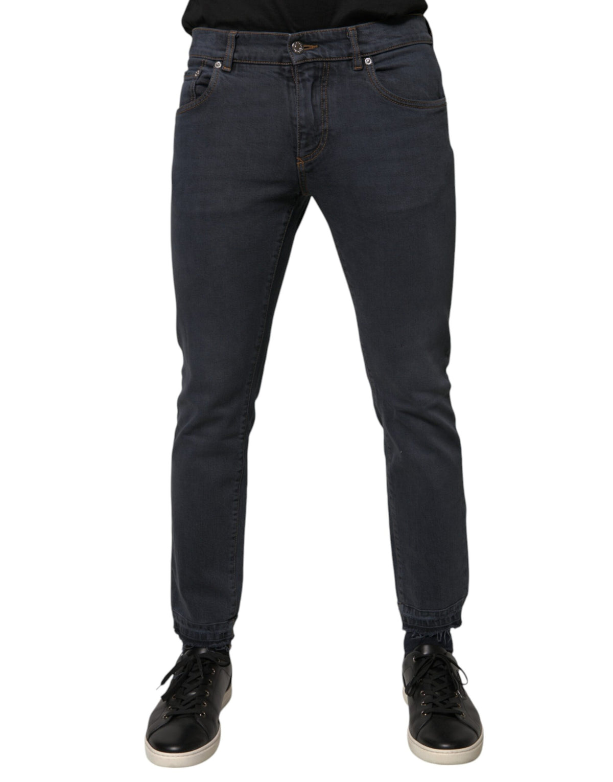 Jeans skinny en coton gris foncé de Dolce &amp; Gabbana