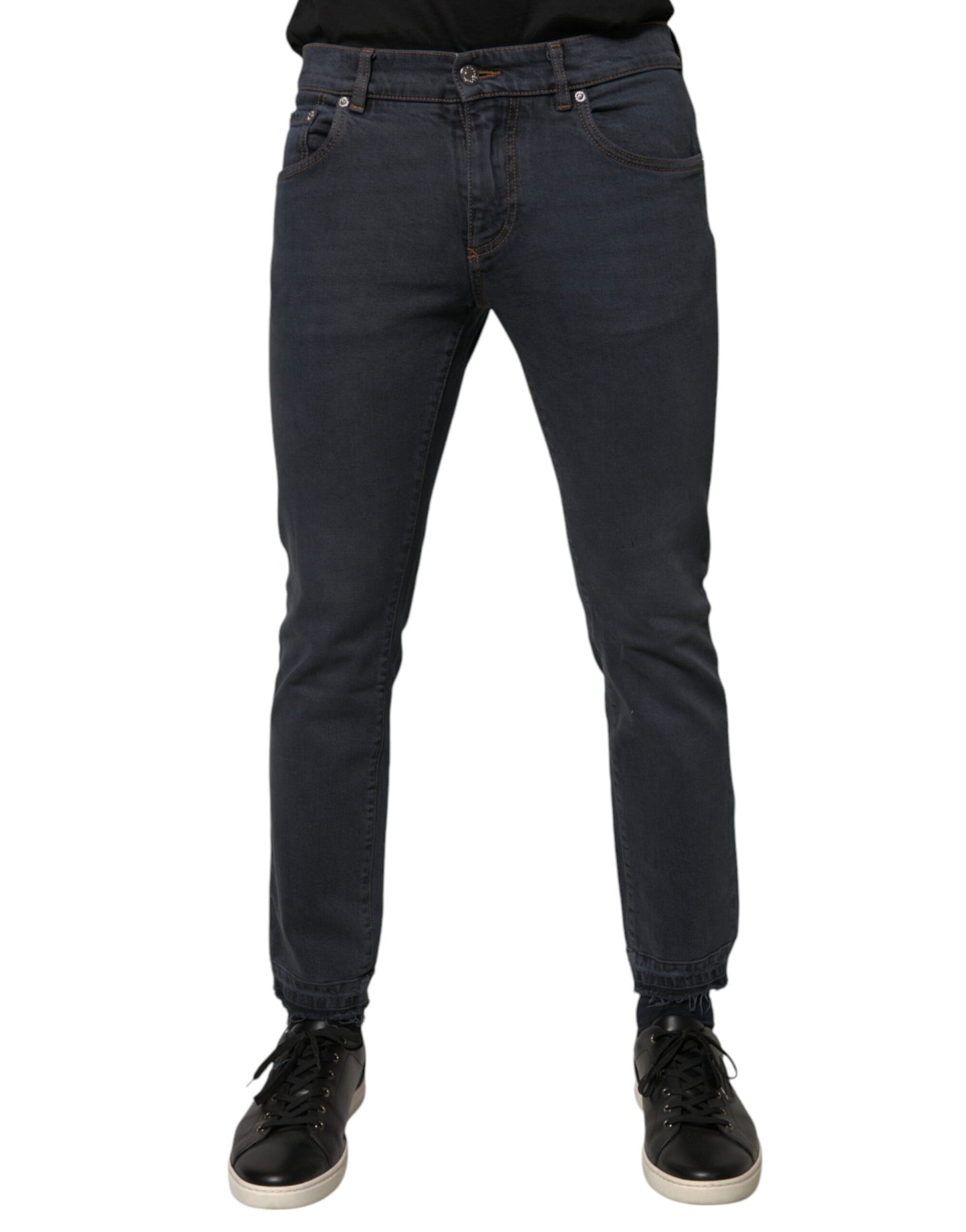 Dolce &amp; Gabbana donkergrijze katoenen skinny jeans