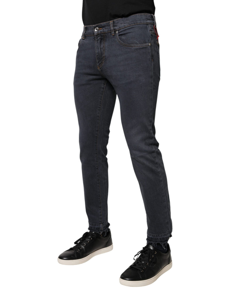 Dolce &amp; Gabbana donkergrijze katoenen skinny jeans