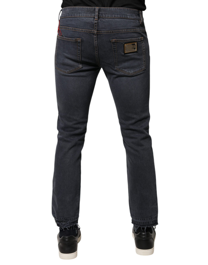 Dolce &amp; Gabbana donkergrijze katoenen skinny jeans