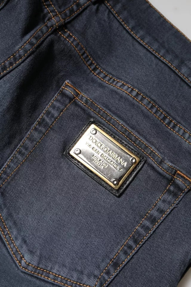 Dolce &amp; Gabbana donkergrijze katoenen skinny jeans