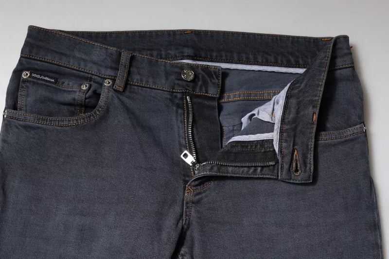 Dolce &amp; Gabbana donkergrijze katoenen skinny jeans